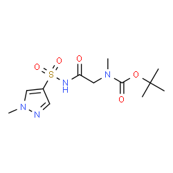 ChemSpider 2D Image | 2-Methyl-2-propanyl methyl(2-{[(1-methyl-1H-pyrazol-4-yl)sulfonyl]amino}-2-oxoethyl)carbamate | C12H20N4O5S