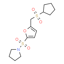 ChemSpider 2D Image | 1-({5-[(Cyclopentylsulfonyl)methyl]-2-furyl}sulfonyl)pyrrolidine | C14H21NO5S2