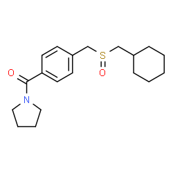 ChemSpider 2D Image | (4-{[(Cyclohexylmethyl)sulfinyl]methyl}phenyl)(1-pyrrolidinyl)methanone | C19H27NO2S