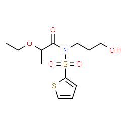 ChemSpider 2D Image | 2-Ethoxy-N-(3-hydroxypropyl)-N-(2-thienylsulfonyl)propanamide | C12H19NO5S2