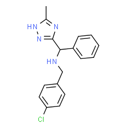 ChemSpider 2D Image | N-(4-Chlorobenzyl)-1-(3-methyl-1H-1,2,4-triazol-5-yl)-1-phenylmethanamine | C17H17ClN4