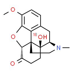 ChemSpider 2D Image | (5alpha)-14-(~18~O)Hydroxy-3-methoxy-17-methyl-4,5-epoxymorphinan-6-one | C18H21NO318O