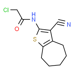 ChemSpider 2D Image | 2-chloro-N-{3-cyano-4H,5H,6H,7H,8H-cyclohepta[b]thiophen-2-yl}acetamide | C12H13ClN2OS