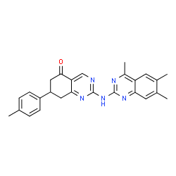ChemSpider 2D Image | 7-(4-Methylphenyl)-2-[(4,6,7-trimethyl-2-quinazolinyl)amino]-7,8-dihydro-5(6H)-quinazolinone | C26H25N5O