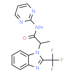ChemSpider 2D Image | N-(2-Pyrimidinyl)-2-[2-(trifluoromethyl)-1H-benzimidazol-1-yl]propanamide | C15H12F3N5O