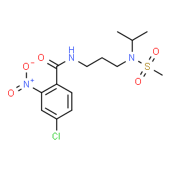 ChemSpider 2D Image | 4-Chloro-N-{3-[isopropyl(methylsulfonyl)amino]propyl}-2-nitrobenzamide | C14H20ClN3O5S