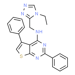 ChemSpider 2D Image | N-[(4-Ethyl-4H-1,2,4-triazol-3-yl)methyl]-2,5-diphenylthieno[2,3-d]pyrimidin-4-amine | C23H20N6S