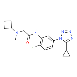 ChemSpider 2D Image | N~2~-Cyclobutyl-N-[5-(5-cyclopropyl-1H-tetrazol-1-yl)-2-fluorophenyl]-N~2~-methylglycinamide | C17H21FN6O