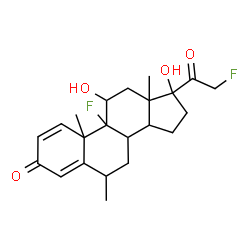 ChemSpider 2D Image | 9,21-Difluoro-11,17-dihydroxy-6-methylpregna-1,4-diene-3,20-dione | C22H28F2O4