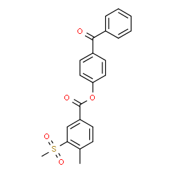 ChemSpider 2D Image | 4-Benzoylphenyl 4-methyl-3-(methylsulfonyl)benzoate | C22H18O5S