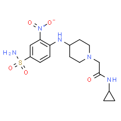 ChemSpider 2D Image | N-Cyclopropyl-2-{4-[(2-nitro-4-sulfamoylphenyl)amino]-1-piperidinyl}acetamide | C16H23N5O5S
