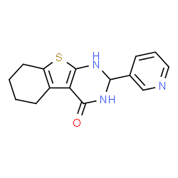 ChemSpider 2D Image | 2-(3-Pyridinyl)-2,3,5,6,7,8-hexahydro[1]benzothieno[2,3-d]pyrimidin-4(1H)-one | C15H15N3OS
