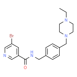 ChemSpider 2D Image | 5-Bromo-N-{4-[(4-ethyl-1-piperazinyl)methyl]benzyl}nicotinamide | C20H25BrN4O