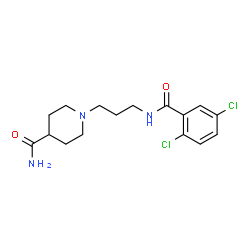 ChemSpider 2D Image | 1-{3-[(2,5-Dichlorobenzoyl)amino]propyl}-4-piperidinecarboxamide | C16H21Cl2N3O2
