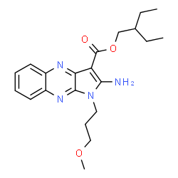 ChemSpider 2D Image | 2-Ethylbutyl 2-amino-1-(3-methoxypropyl)-1H-pyrrolo[2,3-b]quinoxaline-3-carboxylate | C21H28N4O3