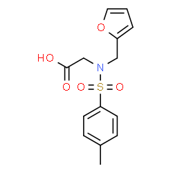 ChemSpider 2D Image | N-(2-Furylmethyl)-N-[(4-methylphenyl)sulfonyl]glycine | C14H15NO5S