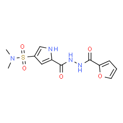 ChemSpider 2D Image | 5-{[2-(2-Furoyl)hydrazino]carbonyl}-N,N-dimethyl-1H-pyrrole-3-sulfonamide | C12H14N4O5S