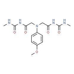 ChemSpider 2D Image | 2,2'-[(4-Methoxyphenyl)imino]bis[N-(methylcarbamoyl)acetamide] | C15H21N5O5