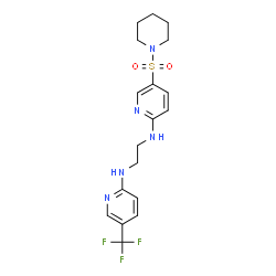 ChemSpider 2D Image | N-[5-(1-Piperidinylsulfonyl)-2-pyridinyl]-N'-[5-(trifluoromethyl)-2-pyridinyl]-1,2-ethanediamine | C18H22F3N5O2S