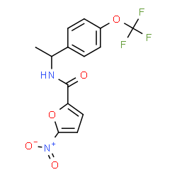ChemSpider 2D Image | 5-Nitro-N-{1-[4-(trifluoromethoxy)phenyl]ethyl}-2-furamide | C14H11F3N2O5