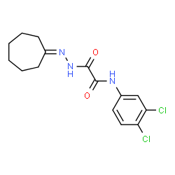 ChemSpider 2D Image | 2-(2-Cycloheptylidenehydrazino)-N-(3,4-dichlorophenyl)-2-oxoacetamide | C15H17Cl2N3O2