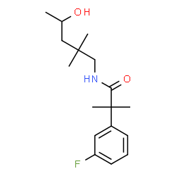 ChemSpider 2D Image | 2-(3-Fluorophenyl)-N-(4-hydroxy-2,2-dimethylpentyl)-2-methylpropanamide | C17H26FNO2