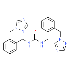 ChemSpider 2D Image | 1,3-Bis[2-(1H-1,2,4-triazol-1-ylmethyl)benzyl]urea | C21H22N8O