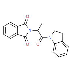ChemSpider 2D Image | 2-[1-(2,3-Dihydro-1H-indol-1-yl)-1-oxo-2-propanyl]-1H-isoindole-1,3(2H)-dione | C19H16N2O3