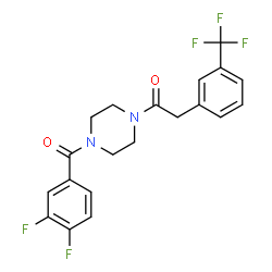 ChemSpider 2D Image | 1-[4-(3,4-Difluorobenzoyl)-1-piperazinyl]-2-[3-(trifluoromethyl)phenyl]ethanone | C20H17F5N2O2