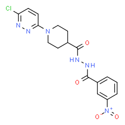 ChemSpider 2D Image | 1-(6-Chloro-3-pyridazinyl)-N'-(3-nitrobenzoyl)-4-piperidinecarbohydrazide | C17H17ClN6O4