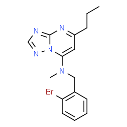 ChemSpider 2D Image | N-(2-Bromobenzyl)-N-methyl-5-propyl[1,2,4]triazolo[1,5-a]pyrimidin-7-amine | C16H18BrN5