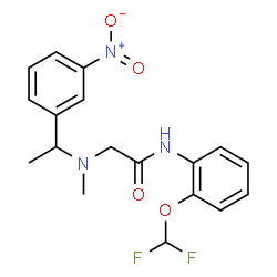 ChemSpider 2D Image | N-[2-(Difluoromethoxy)phenyl]-N~2~-methyl-N~2~-[1-(3-nitrophenyl)ethyl]glycinamide | C18H19F2N3O4