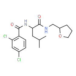 ChemSpider 2D Image | N~2~-(2,4-Dichlorobenzoyl)-N-(tetrahydro-2-furanylmethyl)leucinamide | C18H24Cl2N2O3
