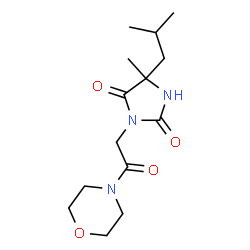 ChemSpider 2D Image | 5-Isobutyl-5-methyl-3-[2-(4-morpholinyl)-2-oxoethyl]-2,4-imidazolidinedione | C14H23N3O4