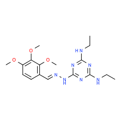 ChemSpider 2D Image | N,N'-Diethyl-6-[(2E)-2-(2,3,4-trimethoxybenzylidene)hydrazino]-1,3,5-triazine-2,4-diamine | C17H25N7O3