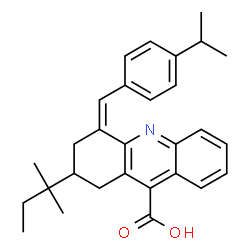 ChemSpider 2D Image | (4Z)-4-(4-Isopropylbenzylidene)-2-(2-methyl-2-butanyl)-1,2,3,4-tetrahydro-9-acridinecarboxylic acid | C29H33NO2