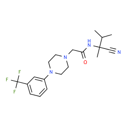 ChemSpider 2D Image | N-(2-Cyano-3-methyl-2-butanyl)-2-{4-[3-(trifluoromethyl)phenyl]-1-piperazinyl}acetamide | C19H25F3N4O