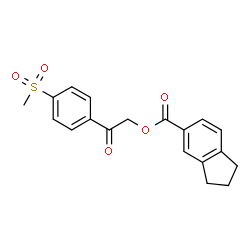 ChemSpider 2D Image | 2-[4-(Methylsulfonyl)phenyl]-2-oxoethyl 5-indanecarboxylate | C19H18O5S