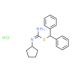 ChemSpider 2D Image | Diphenylmethyl N-cyclopentylcarbamimidothioate hydrochloride (1:1) | C19H23ClN2S