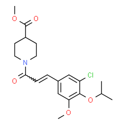 ChemSpider 2D Image | Methyl 1-[(2E)-3-(3-chloro-4-isopropoxy-5-methoxyphenyl)-2-propenoyl]-4-piperidinecarboxylate | C20H26ClNO5