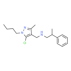 ChemSpider 2D Image | N-[(1-Butyl-5-chloro-3-methyl-1H-pyrazol-4-yl)methyl]-2-phenyl-1-propanamine | C18H26ClN3