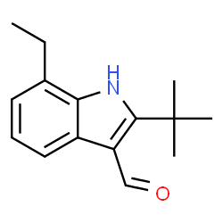 ChemSpider 2D Image | 2-(tert-butyl)-7-ethyl-1H-indole-3-carbaldehyde | C15H19NO