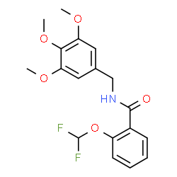 ChemSpider 2D Image | 2-(Difluoromethoxy)-N-(3,4,5-trimethoxybenzyl)benzamide | C18H19F2NO5
