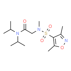 ChemSpider 2D Image | N~2~-[(3,5-Dimethyl-1,2-oxazol-4-yl)sulfonyl]-N,N-diisopropyl-N~2~-methylglycinamide | C14H25N3O4S