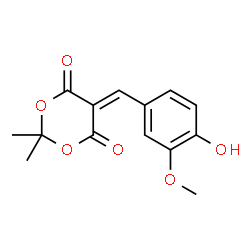 ChemSpider 2D Image | 5-(4-Hydroxy-3-methoxybenzylidene)-2,2-dimethyl-1,3-dioxane-4,6-dione | C14H14O6