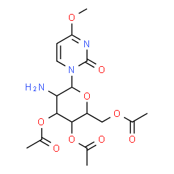 ChemSpider 2D Image | 4-Methoxy-1-(3,4,6-tri-O-acetyl-2-amino-2-deoxyhexopyranosyl)-2(1H)-pyrimidinone | C17H23N3O9