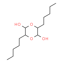 ChemSpider 2D Image | 3,6-Dipentyl-1,4-dioxane-2,5-diol | C14H28O4