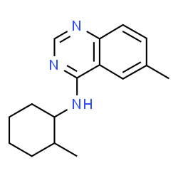 ChemSpider 2D Image | 6-Methyl-N-(2-methylcyclohexyl)-4-quinazolinamine | C16H21N3