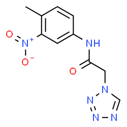 ChemSpider 2D Image | N-(4-Methyl-3-nitrophenyl)-2-(1H-tetrazol-1-yl)acetamide | C10H10N6O3