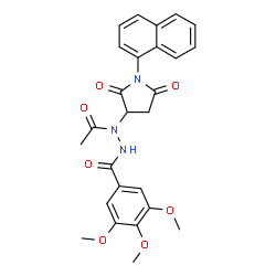 ChemSpider 2D Image | N'-Acetyl-3,4,5-trimethoxy-N'-[1-(1-naphthyl)-2,5-dioxo-3-pyrrolidinyl]benzohydrazide | C26H25N3O7